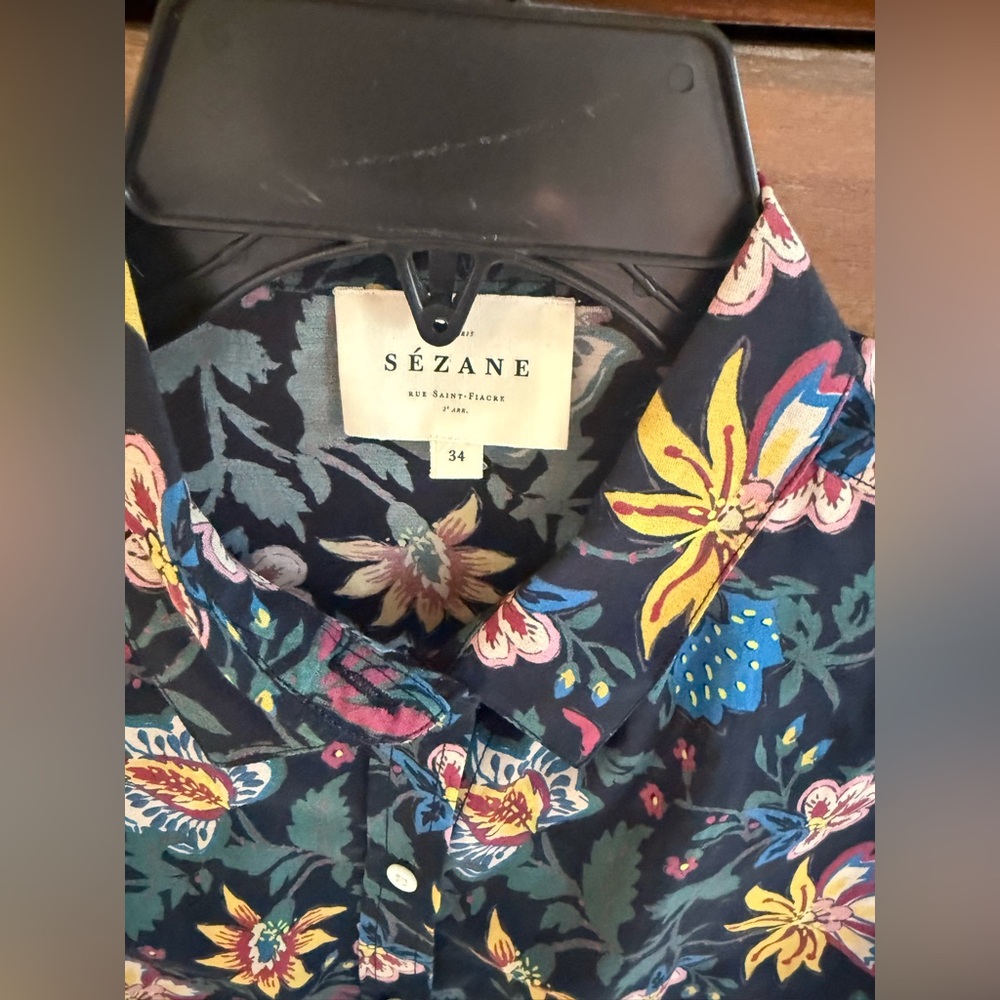 Sezane Pierro shirt in Botanique Noir - Picture 4 of 4